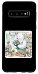Coque pour Galaxy S10 Ours Arrange Fleurs In Shop. Ice Bear Tablier Flower Shop
