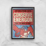 Transformers Conserve Energon Poster Art Print - A4 - Black Frame
