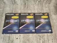 3 PHILLIPS DVD+RW 4.7GB (120 MIN, 1-4 SPEED) *NEW/SEALED, FULL SIZE DVD CASE