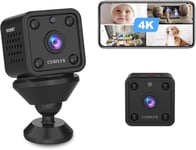 4K Caméras Espion Cloud Mini Fhd Wifi Sans Fil Caméras Détection De Mouvements Auto Ir Vision Nocturne Tf-Carte Enregistrer Batterie Intégré Config Facile 2.4G[Q832]