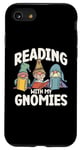 Coque pour iPhone SE (2020) / 7 / 8 Reading With My Gnomies Funny Gnomes Rat de bibliothèque pour amateurs de livres