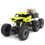 WLKQ High Speed Remote Control Car 6WD 1:14 Big Foot Monster Six-Wheeled Car Wireless Remote Control Off-Road High Speed Electronic Race Buggy Race Drifting Stunts Vehicle birthday gift,Yellow