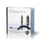 Aktiv optisk (AOC) USB kabel | USB-C™ Hane | HDMI™ Kontakt | 18 Gbps | 20.0 m | Rund | PVC | Svart | Presentbox