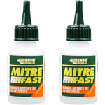 Everbuild Mitre Fast Adhesive, Clear, 50 g (Pack of 2)