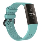 Fitbit Charge 3 / Charge 4 - Silikone armbånd str. S - Cyan