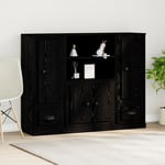 Högskåp Svart Ek 132x35,5x103,5 cm Konstruerat Trä
