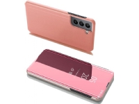 Hurtel Clear View Case flip fodral Samsung Galaxy S22+ (S22 Plus) rosa