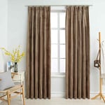 vidaXL Blackout Curtains 2 pcs with Hooks Velvet Beige 140x245 cm Room Curtain