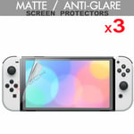 3x for Nintendo Switch OLED Console ANTI GLARE Matte Screen Protector Guards