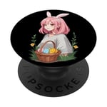 Kawaii Easter Bunny and Manga Girls in Otaku Style PopSockets Swappable PopGrip