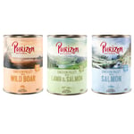 Purizon Adult - Grain Free 6 x 400 g - Mixpaket (2 x Vildsvin, 2 x Lax, 2 x Lamm)