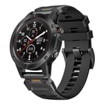 26 mm klockarmband för Garmin Fenix 3/5/5X/6X/7X Svart