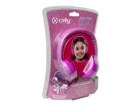 Celly KidsBeat - Hörlurar - på örat - kabelansluten - 3,5 mm kontakt - rosa