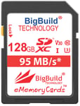 128GB Memory card for Panasonic Lumix DMC FT30EB K Camera, 90MB/s Class 10 SDHC