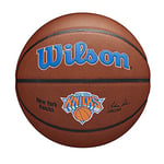 Wilson Ballon de Basket TEAM ALLIANCE, NEW YORK KNICKS, intérieur/extérieur, cuir mixte taille : 7