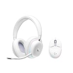 Logitech G Wireless Gaming Combo, G735 Headset and G705 Mouse, Customisable LIGHTSYNC RGB Lighting, LIGHTSPEED wireless, Bluetooth, PC/Mac/Laptop - White Mist