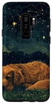 Coque pour Galaxy S9+ Golden Retriever Chien Observation des étoiles Ciel nocturne
