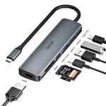 Ovileaf Hub USB C, Adaptateur USB C 7 en 1, multiport avec 2 USB 3.0 et 1 USB-C, PD 100 W, Lecteur de Carte SD/TF, HDMI 4K, Station d'accueil USB C pour MacBook Air/Pro, iPad Pro, Switch, Windows
