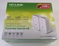 TP-LINK AV1200 TL-PA8030P Powerline Gigabit Passthrough 3-port Starter Kit (NEW)