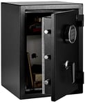 Amazon Basics Coffre-fort de sécurité résistant au feu avec clavier électronique programmable, 35 L, noir, 36 cm L x 35 cm P x 50cm H