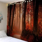 WLYX Mystic Forest Farm House Decor Tapestry,Green Forest Scenery Sunbeams Woodland Landscape Wall Hanging Tapestry For Bedroom Living Room Dorm. Green 88x104Inch (Color : Red, Size : 88"L*104"W)