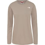THE NORTH FACE Women Simple Dome Long Sleeve T-Shirt - Silt Grey, X-Small