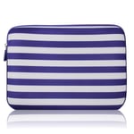 AULEEP Laptop Sleeves, Neoprene Notebook Computer Pocket Tablet Carrying sleeve/Water-Resistant compatible laptop sleeve for Acer/Asus/Dell/Lenovo/HP (13-14 inch, navy blue stripes)