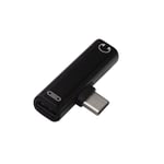 USB-C Splitter med 3.5mm uttag - Svart