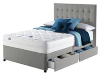 Silentnight Knightly Double Memory 4 Drawer Divan Bed - Grey