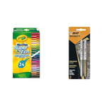 CRAYOLA SuperTips Washable Markers - Assorted Colours (Pack of 24) & BIC Marking Metallic Colours Permanent Markers, Medium Bullet Tip Pens, Gold and Silver Colours