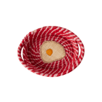 Rice - Raffia Oval Bread Basket - Red Fried Egg
