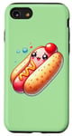iPhone SE (2020) / 7 / 8 Cute Kawaii Hot Dog with Smiling Face and Bubbles Case