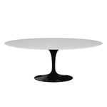 Knoll - Saarinen Oval Table - Matbord 198 x 121 cm Svart underrede skiva i Vit laminat - Matbord