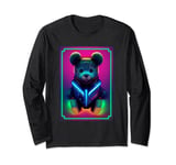 Cyberpunk Teddy Bear Named Fuzzy Wuzzy - Futuristic Sci Fi Long Sleeve T-Shirt