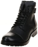 Jack & Jones Men's JFWALBANY Leather STS Chukka Boots, Black (Anthracite Anthracite), 6 UK