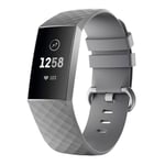 Fitbit Charge 3 / 4 - Silikon armband andningsbar Str- L Grå