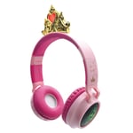 LEXIBOOK Disney Princess 3D 2-i-1 Bluetooth och trådbundna, vikbara hörlurar med säker volymkontroll