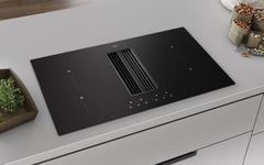 Airforce On-Board Easy 80cm Induction hob with Central Downdraft Extraction-Touch Control Black Glass