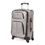 SwissGear Sion Softside Expandable Roller Luggage, Pewter, Carry-On 21-Inch, Sion Softside Expandable Roller Luggage