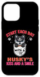 Coque pour iPhone 12 mini Start Each Day With A Siberian Husky Dog Kiss Smile Puppy