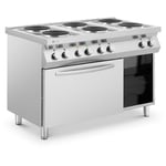 Royal Catering - Piano de cuisson - 15600 w - 6 plaques - avec four à chaleur tournante Cuisinière électrique Fourneau cuisine