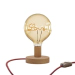 Creative Cables Bordslampa I Trä Med Posaluce Love 2-nr Plugg-växla