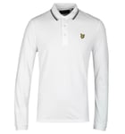 Lyle & Scott Long Sleeve Tipped Regular Fit White Polo Shirt With Three Buttons