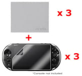 3 x OFFICIAL Sony Playstation PS VITA Clear Screen Protector & Cleaning Cloth UK