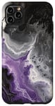 Coque pour iPhone 11 Pro Max Drapeau Asexuality Marble Pride | Art en marbre noir, violet, gris