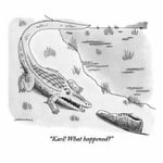The New Yorker Card funny crocodile shoe Karl