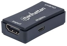 Manhattan HDMI Repeater, 4K@60Hz, Active, Boosts HDMI Signal up to 40m, Black, T