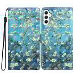 Fodral för Samsung Galaxy A25 5G i PU-läder med 3D-mönster, plånboksdesign Apricot Blossom