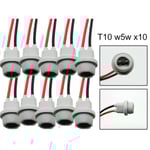T10 w5w led / halogen kontakter / sockel fattning 10-pack mjuka grå