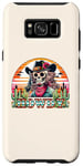 Coque pour Galaxy S8+ Rétro Cowgirl Western Rodéo Howdy Squelette Coucher de Soleil Désert